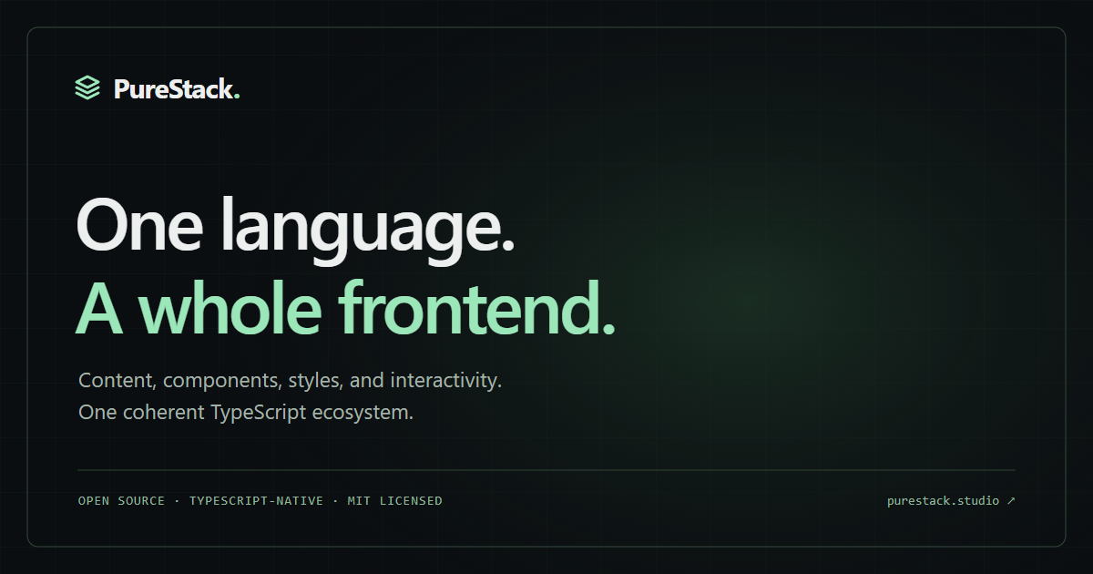 PureStack | One language. A whole frontend.